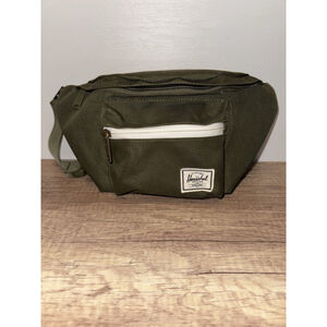 Herschel Supply Co Hip Pack Olive Green Waist Bag Fanny Pack Red Stripe Lining